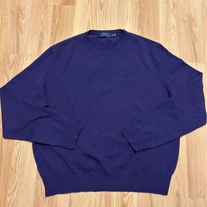 Polo Ralph Lauren Men’s XL Purple Merino Wool Sweater Green Pony